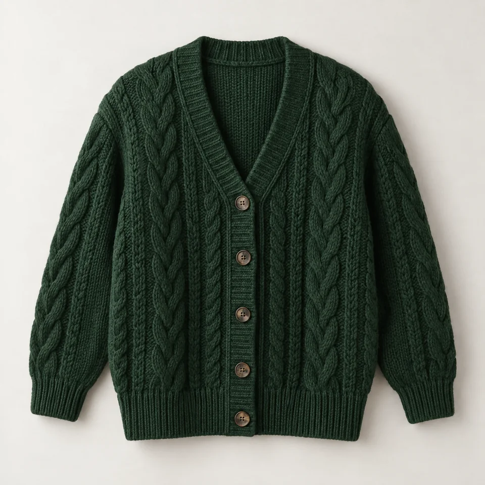 Moss Cable Cardigan