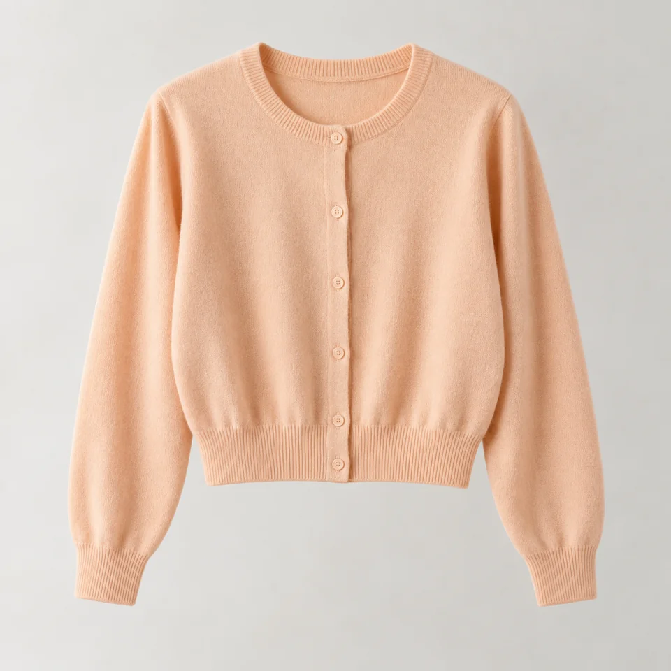 Apricot Cropped Cardigan