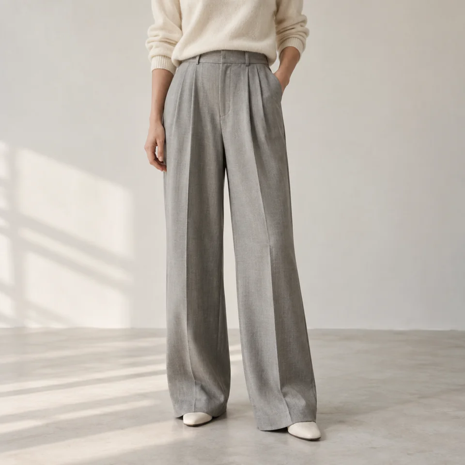 Pleated Wide Trousers