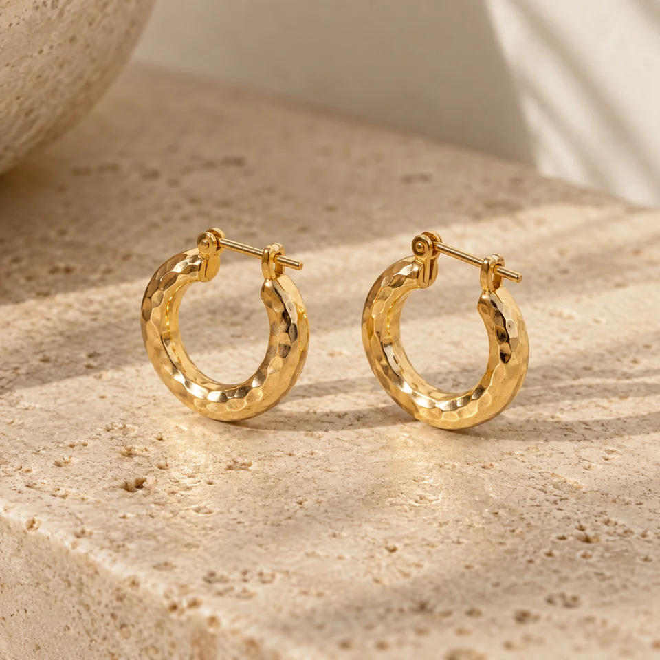 Hammered Hoop Earrings