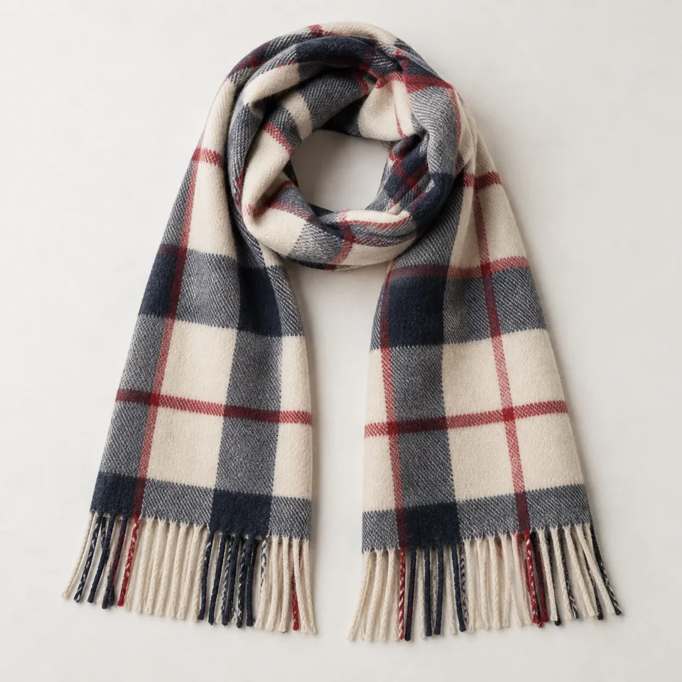 Check Wool Scarf