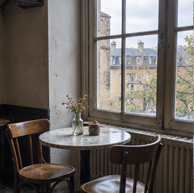 The table by the tall window